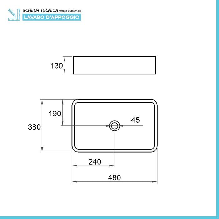 Mobile da bagno 90 cm sospeso tortora con lavabo e specchio Furore