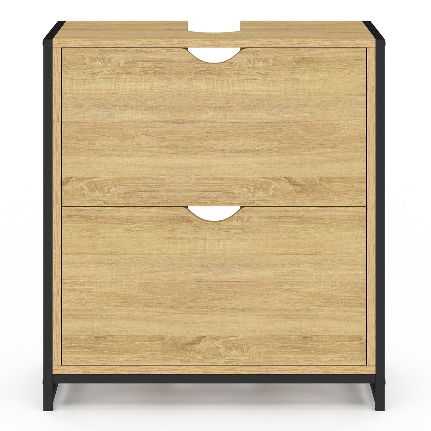 IDMarket - Mobile da bagno a 2 cassetti dal design industriale DETROIT