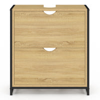 IDMarket - Mobile da bagno a 2 cassetti dal design industriale DETROIT