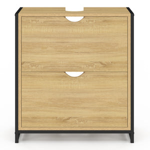 IDMarket - Mobile da bagno a 2 cassetti dal design industriale DETROIT