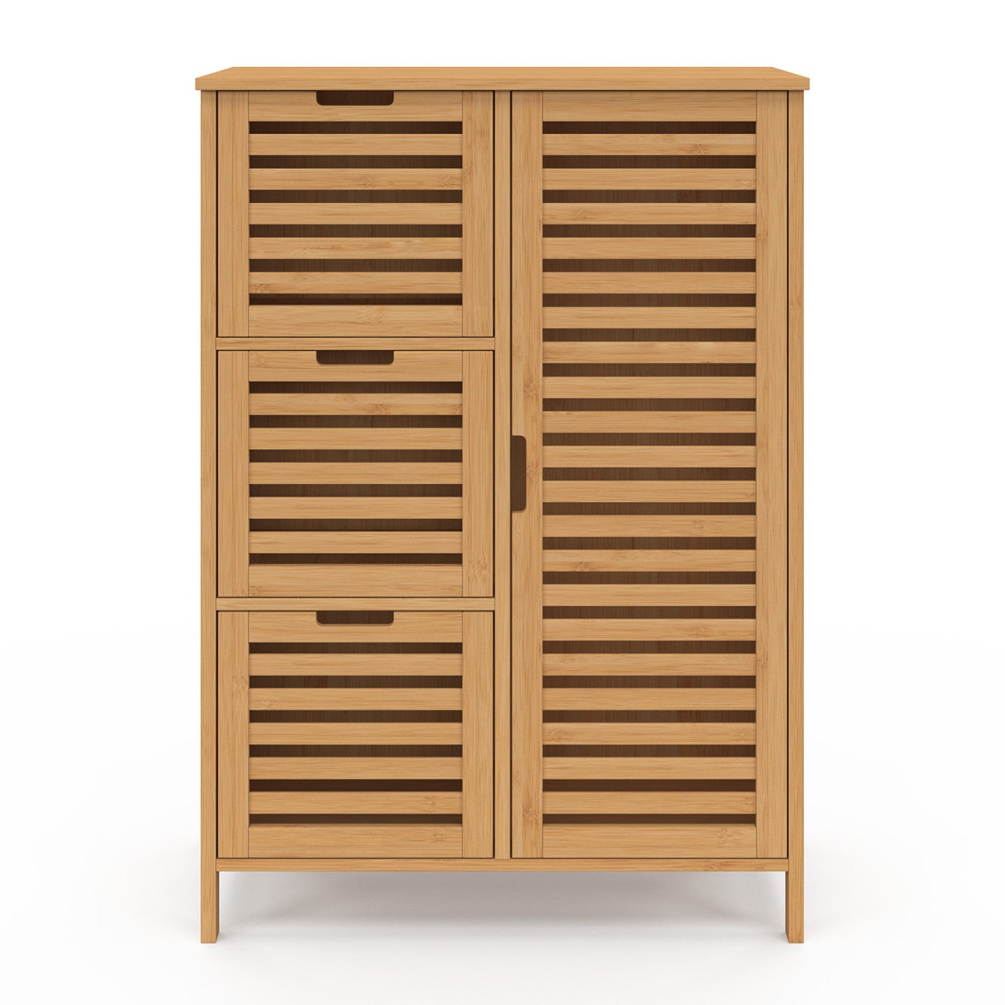 IDMarket - Mobile da bagno BEA a 3 cassetti in bambù con armadietto