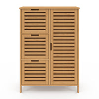 IDMarket - Mobile da bagno BEA a 3 cassetti in bambù con armadietto