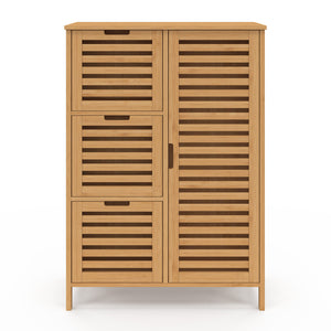 IDMarket - Mobile da bagno BEA a 3 cassetti in bambù con armadietto