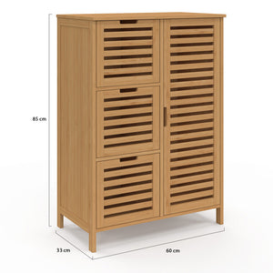IDMarket - Mobile da bagno BEA a 3 cassetti in bambù con armadietto
