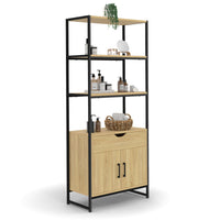 IDMarket - Mobile da bagno DETROIT 3 ripiani 1 armadio 1 cassetto design industriale