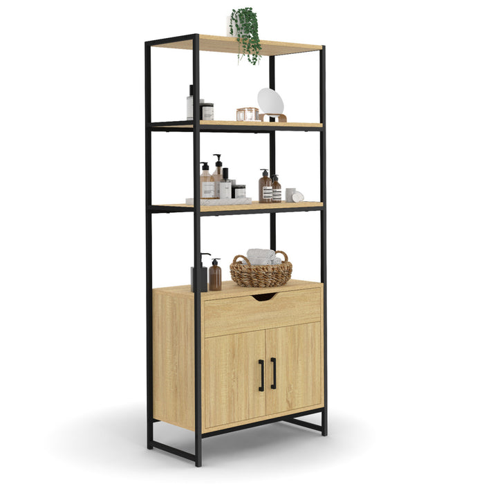 IDMarket - Mobile da bagno DETROIT 3 ripiani 1 armadio 1 cassetto design industriale