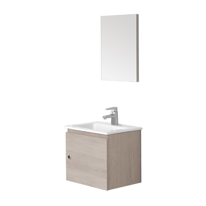 Mobile da bagno salvaspazio rovere chiaro 50x36,5 cm con anta