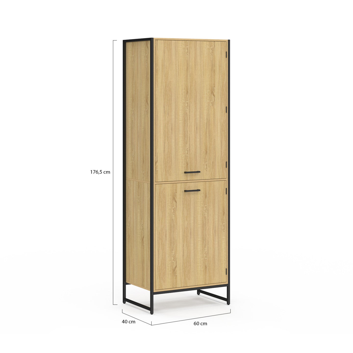 IDMarket - Mobile da cucina DETROIT a 2 ante da 60 cm di design industriale