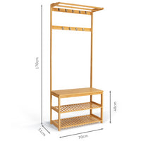 IDMarket - Mobile da ingresso, appendiabiti e scarpiere in bambù LANA