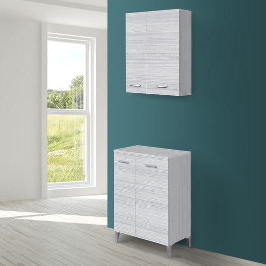 Mobile da terra multiuso 60x34 cm grigio con ante reversibili Desya