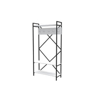 Mobile ingresso appendiabiti struttura in metallo e ripiani bianco Navis