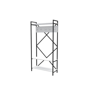 Mobile ingresso appendiabiti struttura in metallo e ripiani bianco Navis