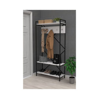 Mobile ingresso appendiabiti struttura in metallo e ripiani bianco Navis