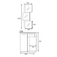 Mobile ingresso Lion con specchi anta e cassetto rovere bianco