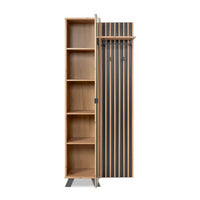 Mobile ingresso Medan 42A cannettato con specchio e 4 ripiani interni colore quercia e antracite