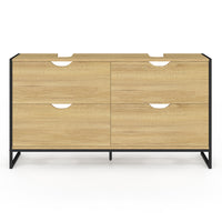 IDMarket - Mobile lavabo doppio DETROIT 4 cassetti design industriale