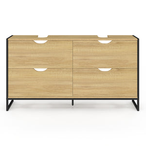 IDMarket - Mobile lavabo doppio DETROIT 4 cassetti design industriale