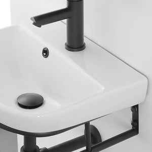 Mobile lavabo sospeso 45 cm salvaspazio in stile industrial Borg