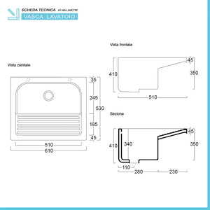 Mobile lavanderia 60 cm in ceramica con strofinatoio finitura olmo