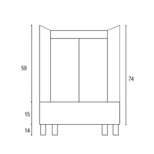 Mobile lavanderia bianco opaco 80x50 con lavabo in abs