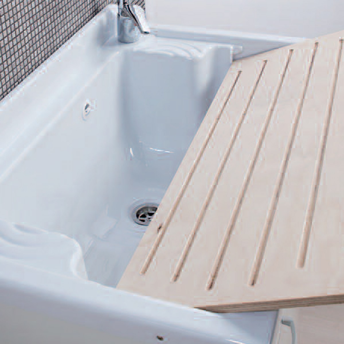 Mobile lavanderia bianco opaco 80x50 con lavabo in abs