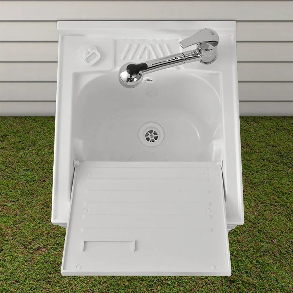 Mobile lavatoio 45x50 bianco con serranda vasca e asse lavapanni