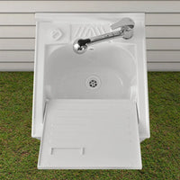 Mobile lavatoio 45x50 bianco con serranda vasca e asse lavapanni