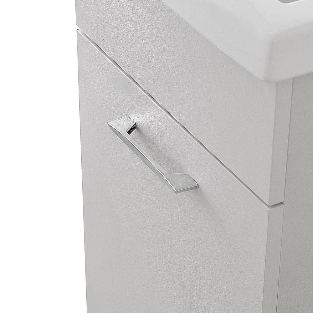 Mobile lavatoio 45x50 cm grigio calce vasca in ceramica e kit di scarico Moon