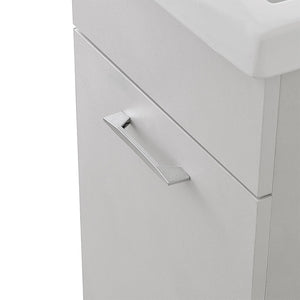 Mobile lavatoio 45x50 cm grigio calce vasca in ceramica e kit di scarico Moon