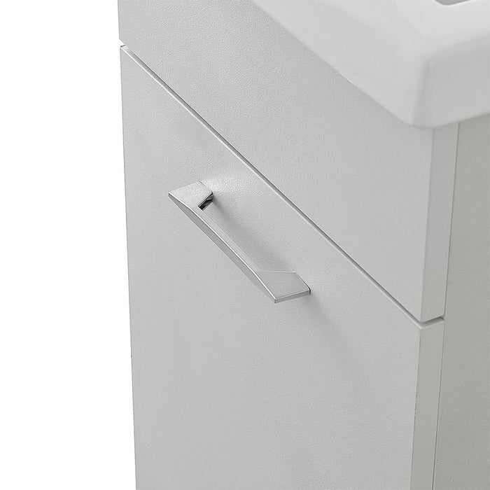 Mobile lavatoio 45x50 cm grigio calce vasca in ceramica e kit di scarico Moon