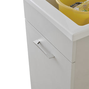 Mobile lavatoio 45x50 cm grigio calce vasca in resina e kit di scarico Moon