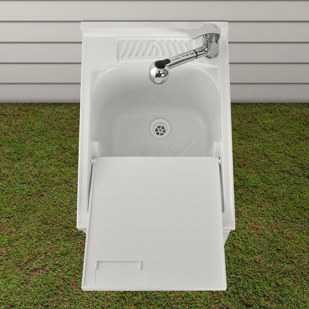 Mobile lavatoio 45x60 bianco con serranda vasca e asse strofinatoio