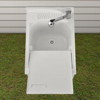 Mobile lavatoio 45x60 bianco con serranda vasca e asse strofinatoio