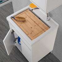 Mobile lavatoio 60x50 cm bianco lucido con vasca in ceramica Way