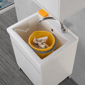 Mobile lavatoio 60x50 cm bianco lucido con vasca in ceramica Way