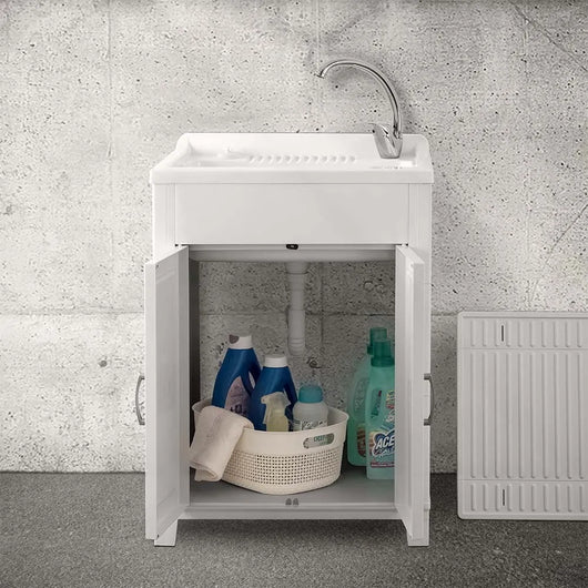 Mobile lavatoio 60x50 da esterno con vasca in resina e strofinatoio