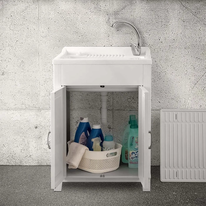 Mobile lavatoio 60x50 da esterno con vasca in resina e strofinatoio