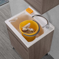 Mobile lavatoio 60x50 rovere scuro con vasca asse e kit scarico Way