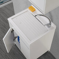 Mobile lavatoio 60x50 Way bianco lucido con vasca asse e kit scarico