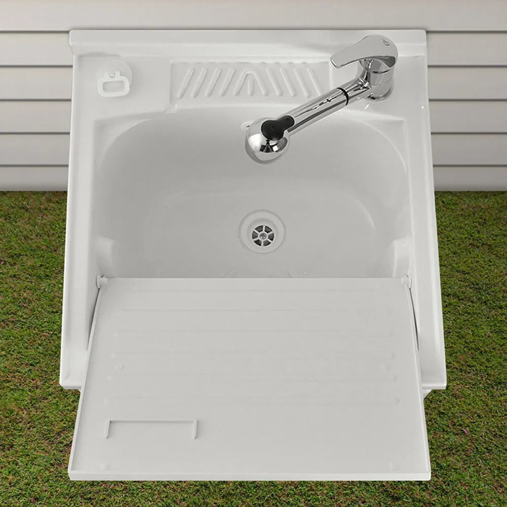 Mobile lavatoio 60x60 bianco con serranda vasca e asse strofinatoio