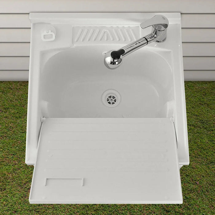 Mobile lavatoio 60x60 bianco con serranda vasca e asse strofinatoio