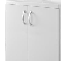 Mobile lavatoio 60x60 cm bianco con vasca asse lavapanni e kit di scarico