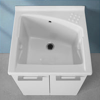 Mobile lavatoio 61x61 cm a due ante con vasca in ceramica Revine