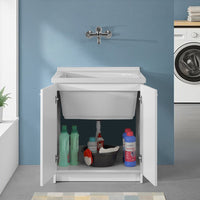 Mobile lavatoio 75x61 cm a due ante con vasca in ceramica Revine