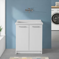 Mobile lavatoio 75x61 cm a due ante con vasca in ceramica Revine