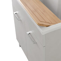 Mobile lavatoio 80x50 cm grigio calce vasca in resina e kit di scarico Moon