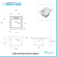 Mobile lavatoio bianco 45x50 cm vasca in resina e asse lavapanni Desya
