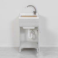 Mobile lavatoio grigio 45x50 cm vasca in resina e asse lavapanni Desya