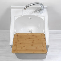 Mobile lavatoio grigio 45x50 cm vasca in resina e asse lavapanni Desya