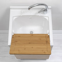 Mobile lavatoio larice 50x50 cm vasca in resina e asse lavapanni Desya